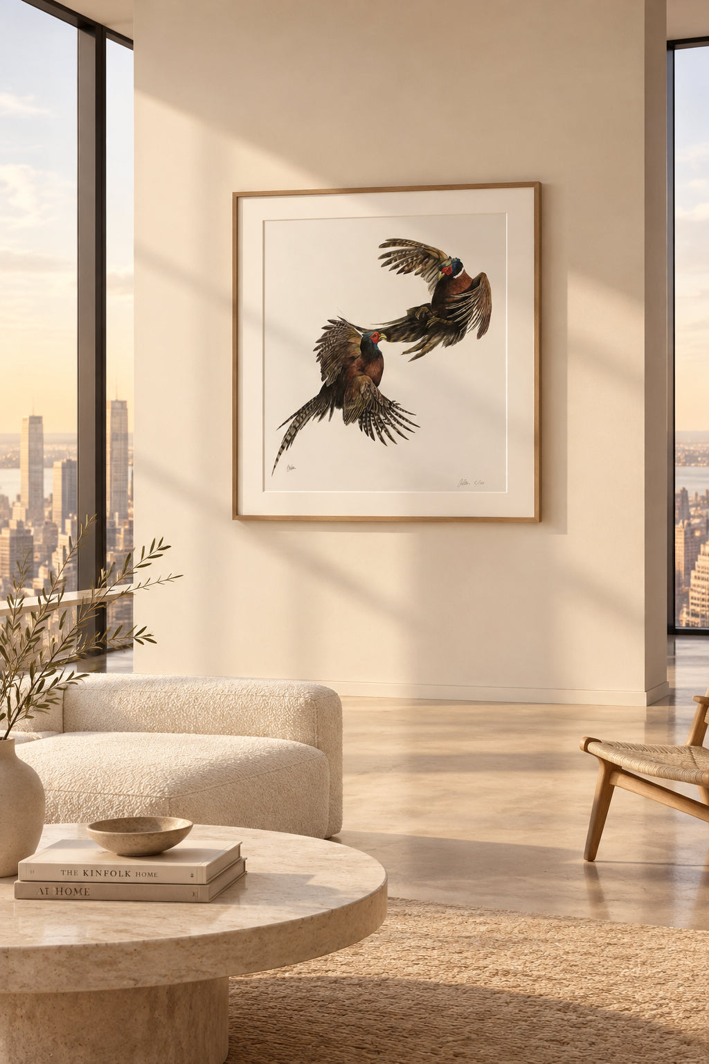 Duel, pheasants fighting
